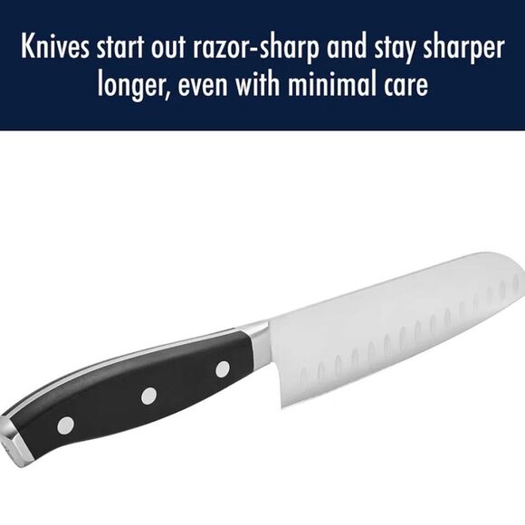 Henckels Premio Forged 7" Hollow Edge Santoku Knife - Picture 9 of 13